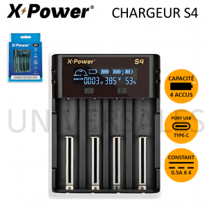 CHARGEUR S4 QUATRE ACCUS - X POWER