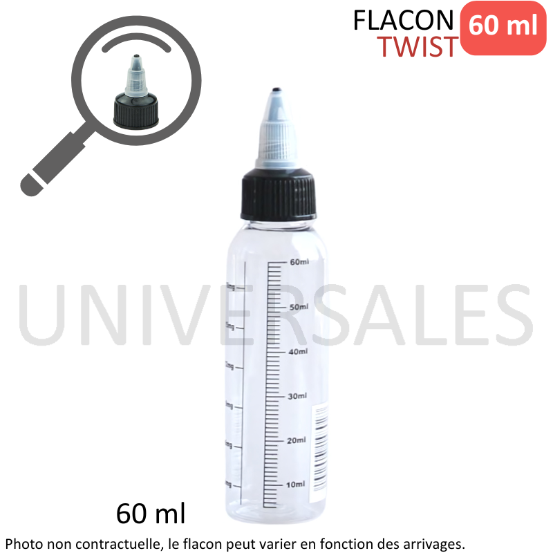 FLACON TWIST GRADUÉ 60ML FLACON TWIST GRADUÉ 60ML