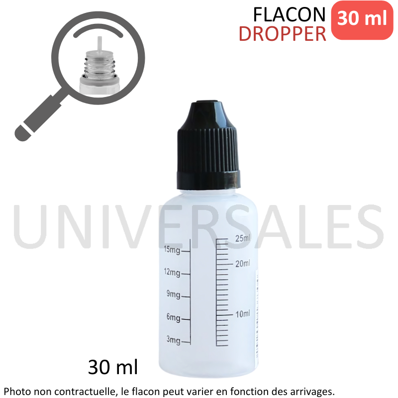 FLACON SOUPLE POUR E-LIQUIDE 30ML