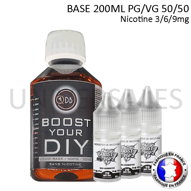 Kit D.I.Y. base 50/50 avec nicotine - 200ml