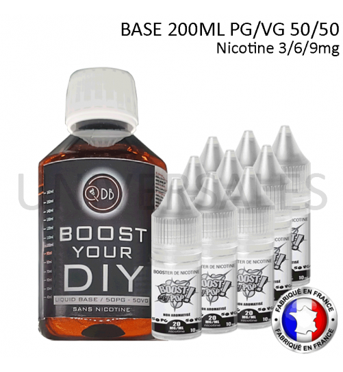 Kit D.I.Y. base 50/50 avec nicotine - 200ml