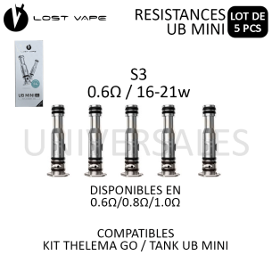 RESISTANCE UB MINI 0.6OHM S3 LOST VAPE