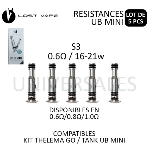 RESISTANCE UB MINI 0.6OHM S3 LOST VAPE