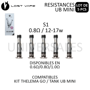 RESISTANCE UB MINI 0.8OHM S1 LOST VAPE