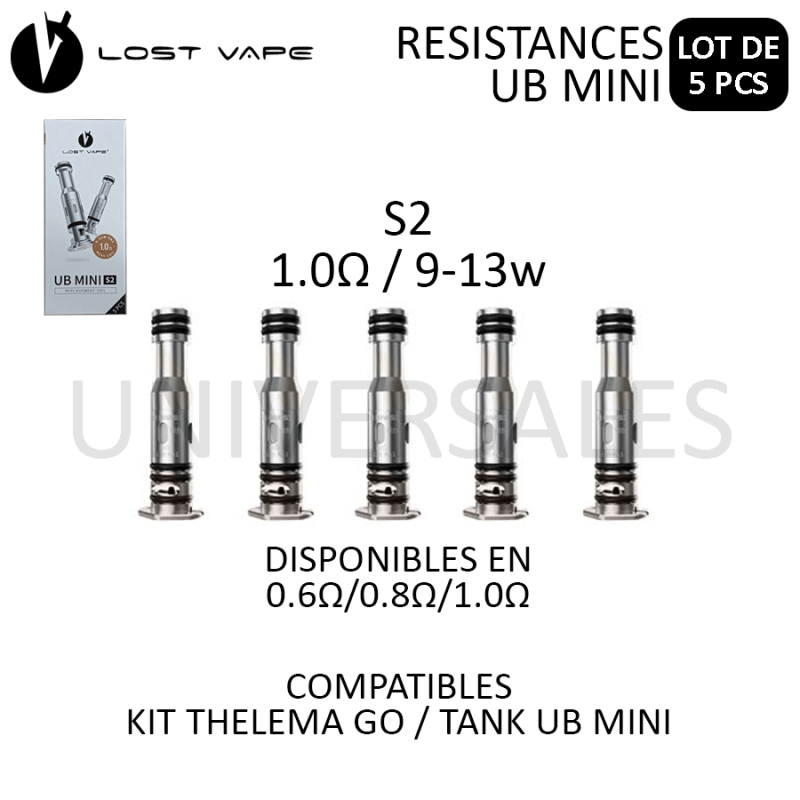 Résistances UB MINI - Boite de 5