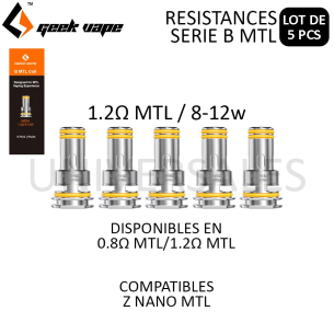 Résistances Série B MTL - Z NANO MTL - Boite de 5