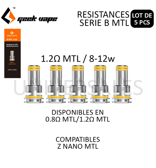 Résistances Série B MTL - Z NANO MTL - Boite de 5