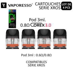 Cartouches pod XROS COREX 3.0 - Boite de 4