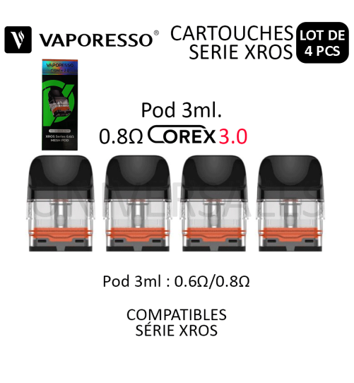 Cartouches pod XROS COREX 3.0 - Boite de 4