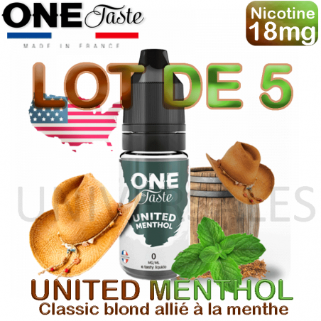 E -liquide UNITED MENTHOL lot de 5