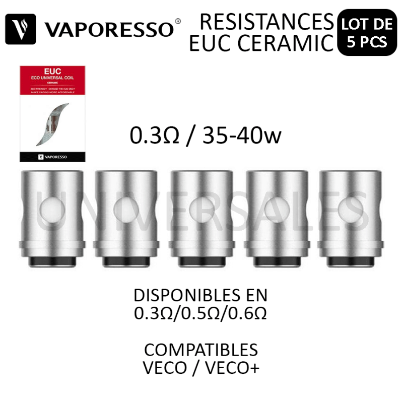 Résistances EUC CERAMIC VECO - Boite de 5 Résistances EUC CERAMIC VECO - Boite de 5
