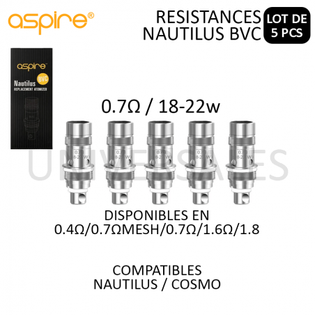 RESISTANCES NAUTILUS 0.7 BVC ASPIRE