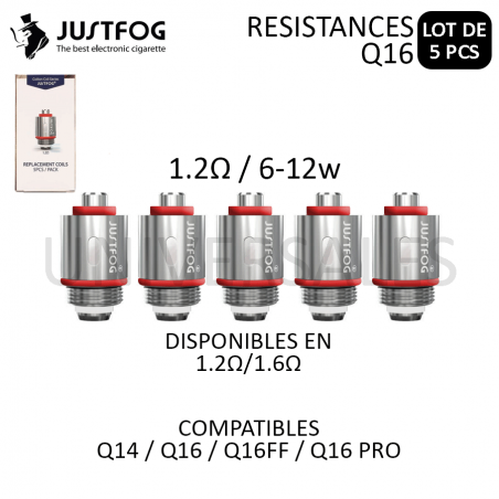 Résistance JustFog, Q14, Q16 & Q16 Pro Coil