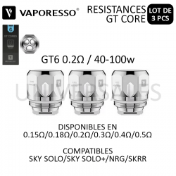 RESISTANCE GT6 VAPORESSO NRG SKRR 0.2OHM