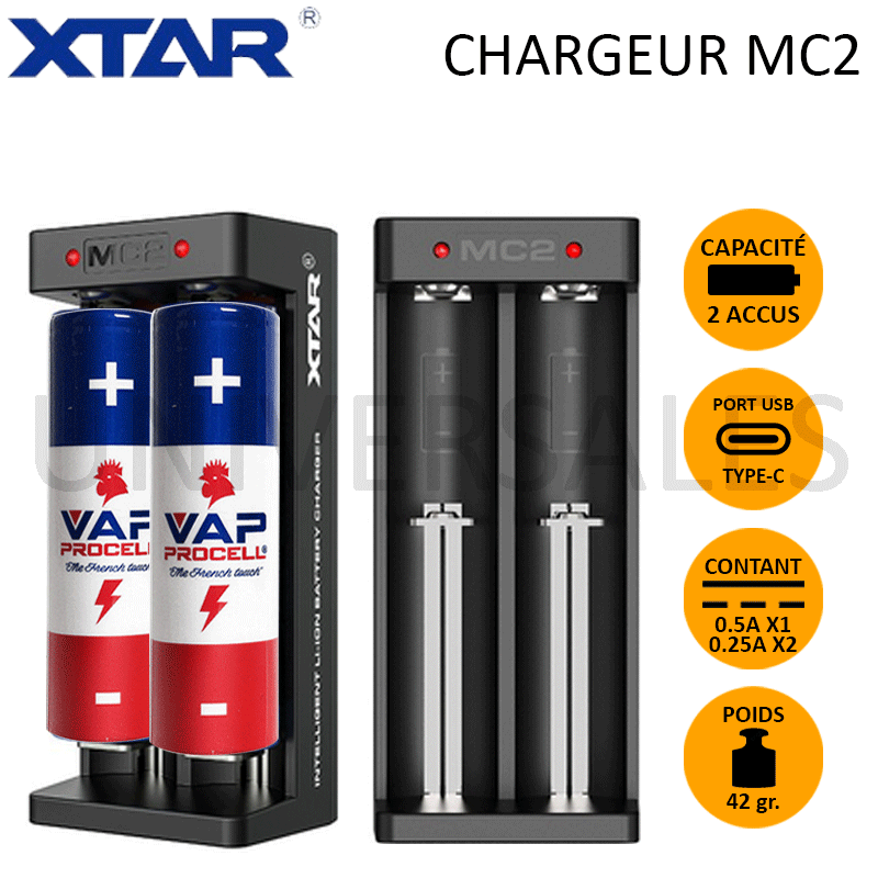 CHARGEUR MC2 DOUBLE ACCUS - XTAR