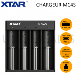 CHARGEUR MC4S 4 ACCUS - XTAR