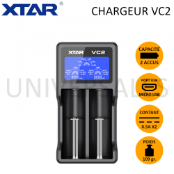 CHARGEUR VC2 DOUBLE ACCUS - XTAR