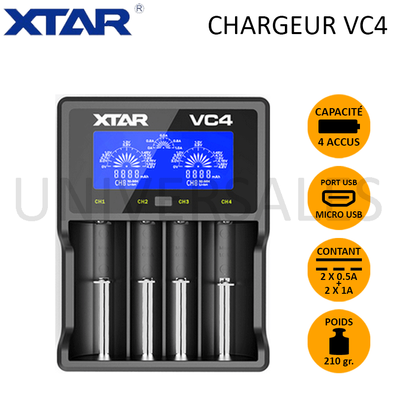CHARGEUR VC4 4 ACCUS - XTAR CHARGEUR VC4 4 ACCUS - XTAR